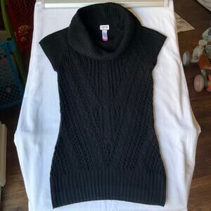 No Boundaries Women’s Sleeveless Knit Blouse size M (7-9),Black,Semi See Through